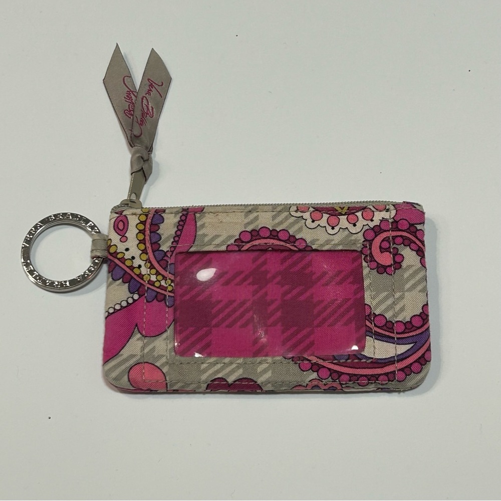 Vera Bradley Paisley Meets Plaid Zip ID Holder